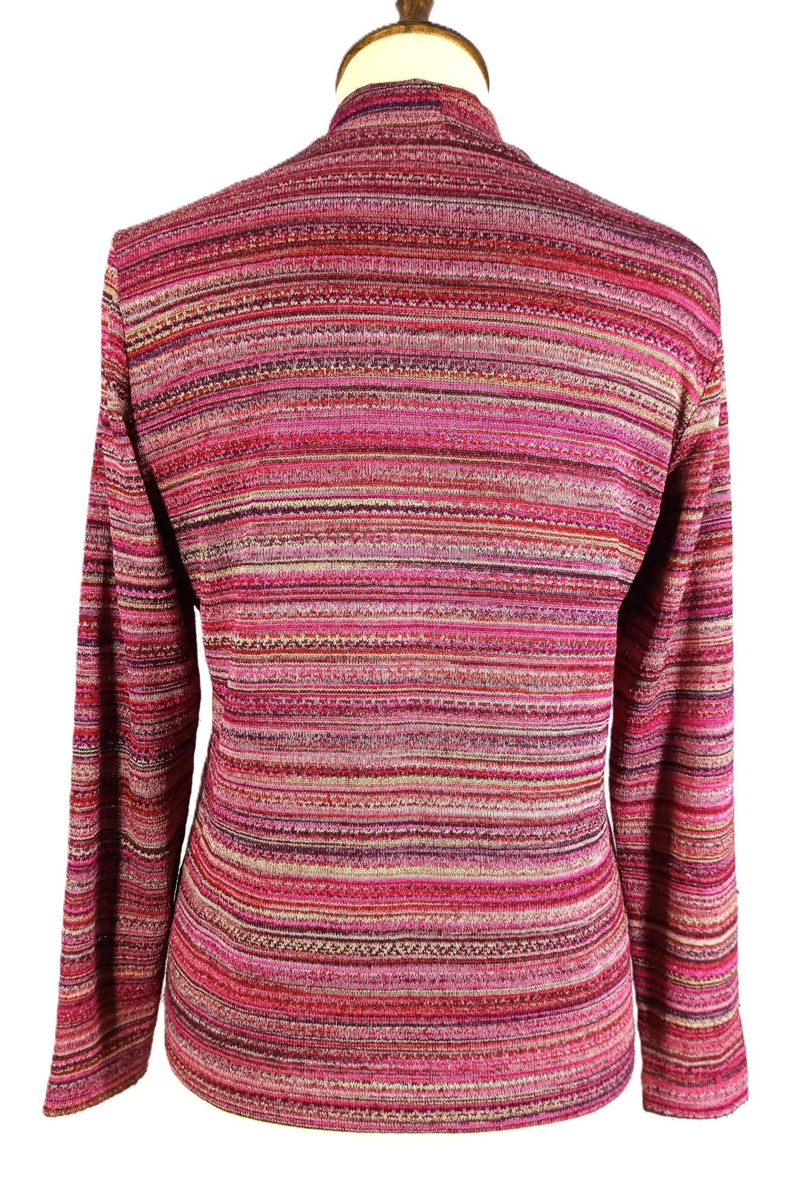 Women's Round Neck Pull Over with Golden Metallized Line