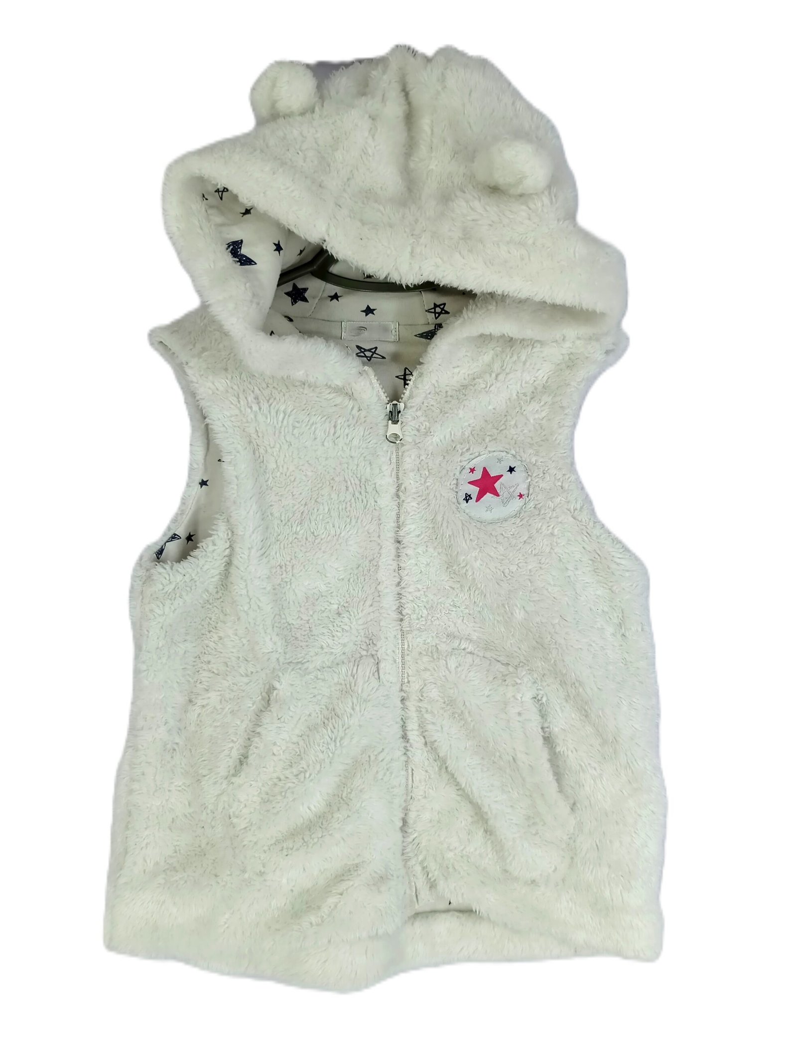 Kid's Soft Fleece Sleeveless Hooded Zipper with 100% Cotton Lining