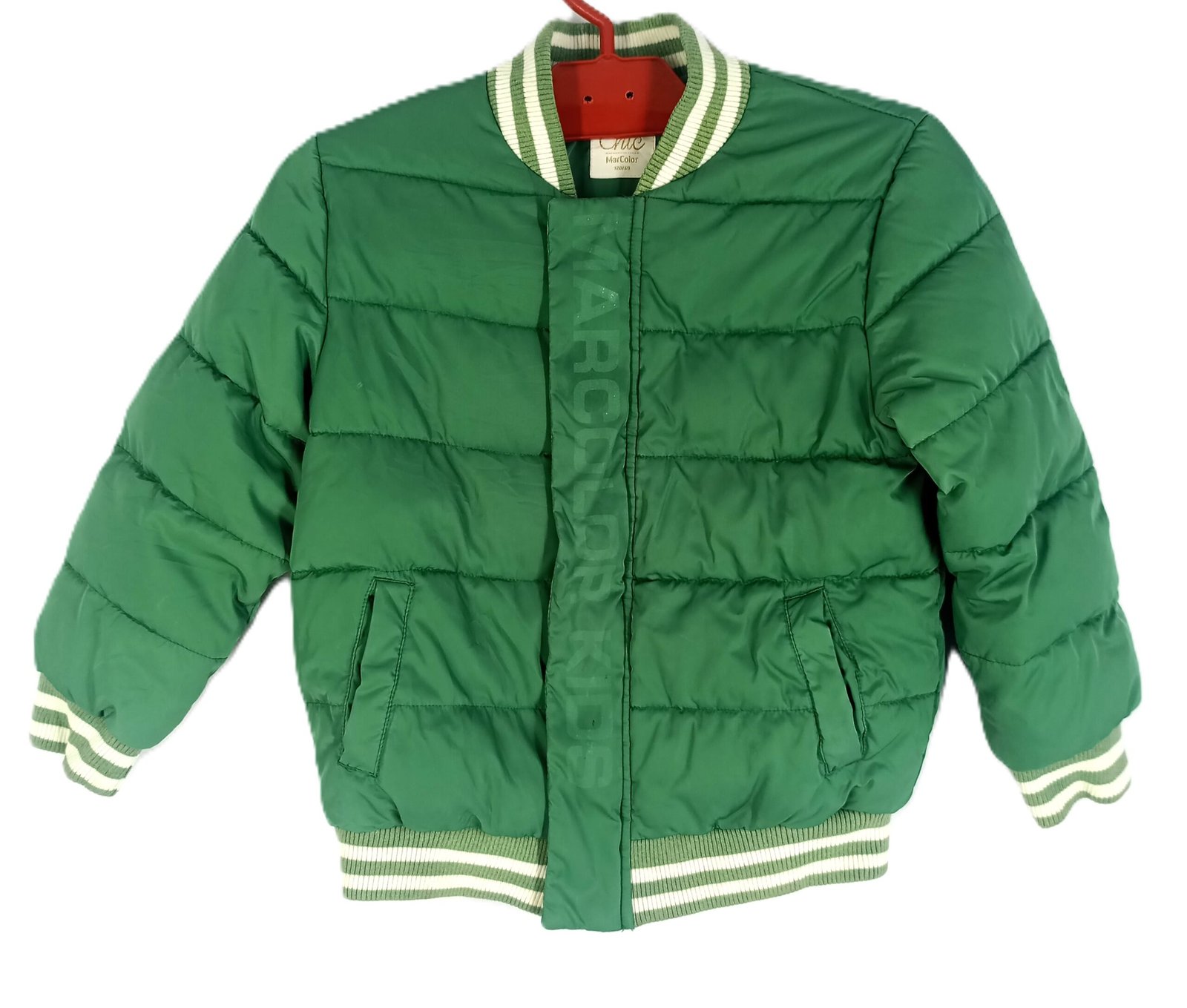 Kid's Puffer Jacket with Elastic Collar Waist and Cuff Ribbing