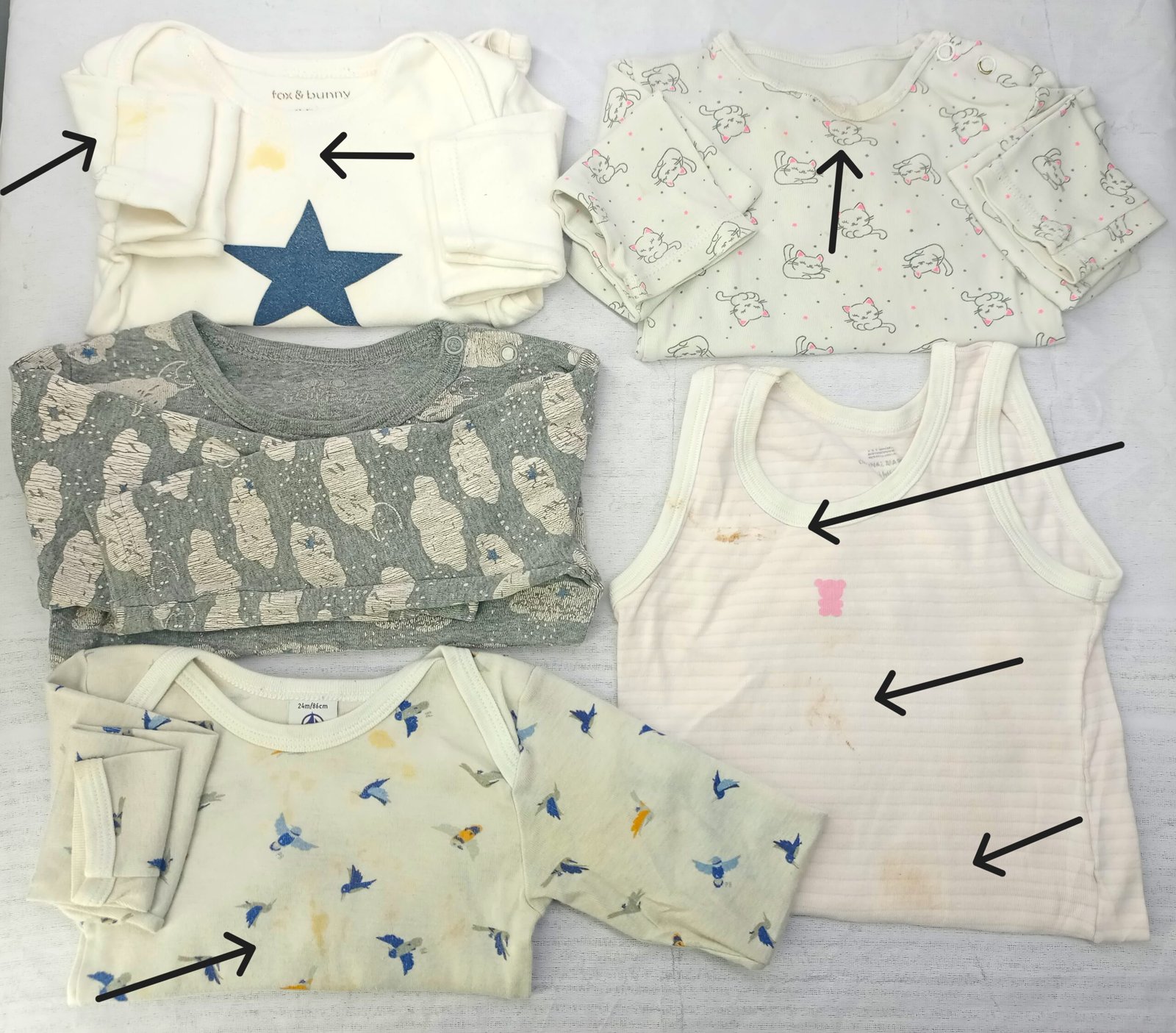 Pack of 5 - 4 Full Sleeves and a Sleeveless Bodysuits