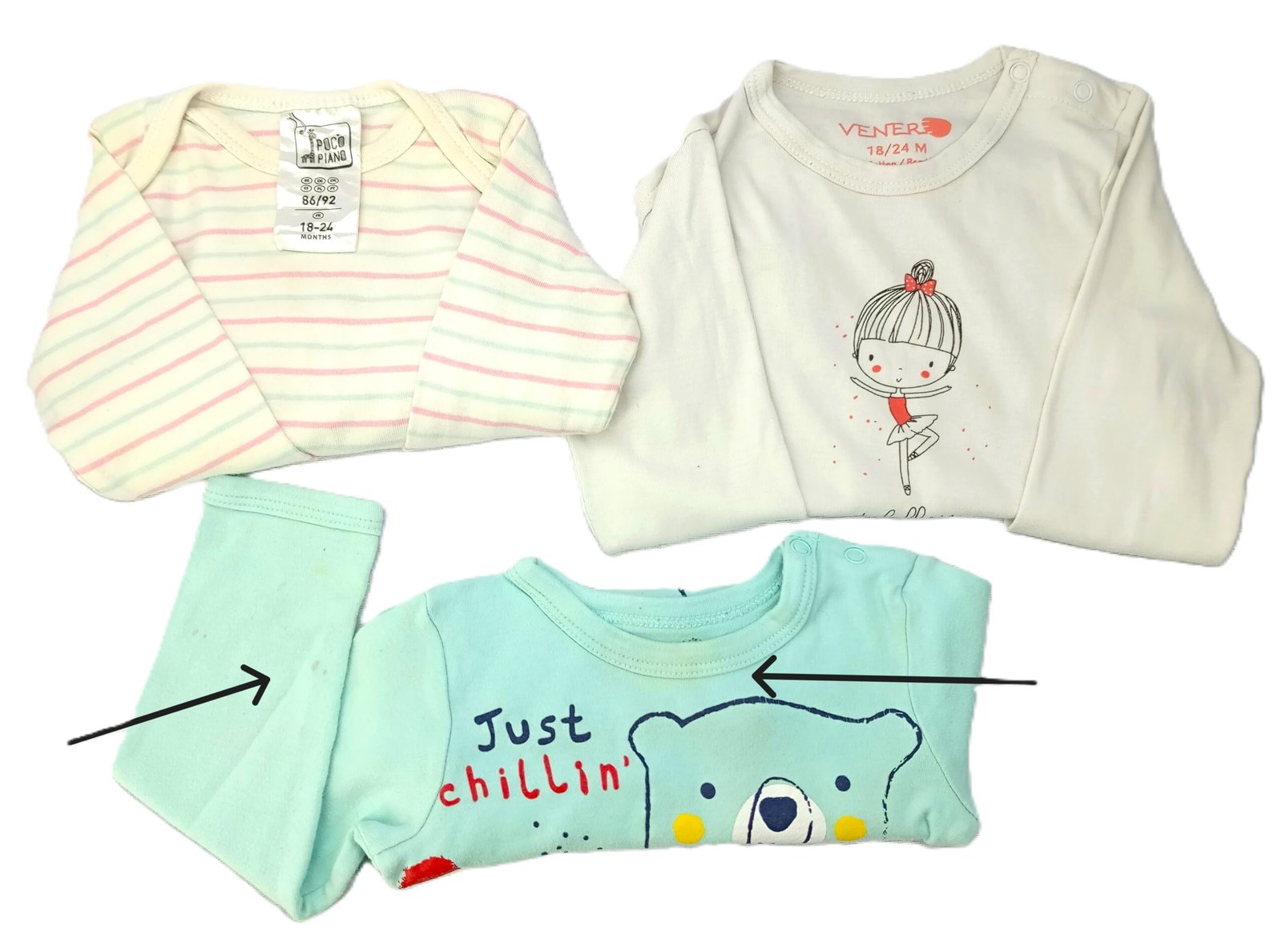 Pack of 3 Full Sleeves Bodysuits
