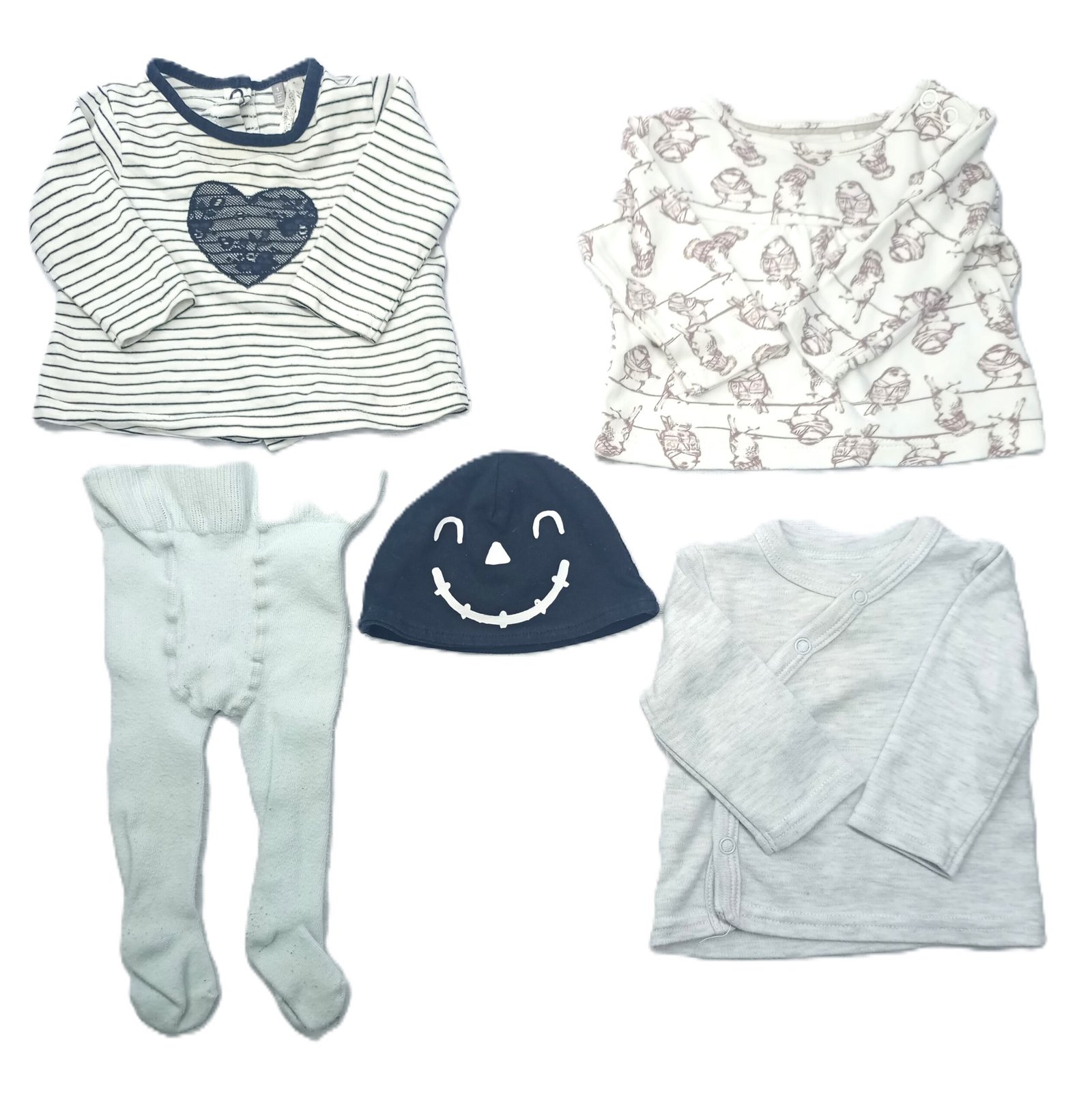 Pack of 5 - 3 Shirts, Legging and Cap (New Born)