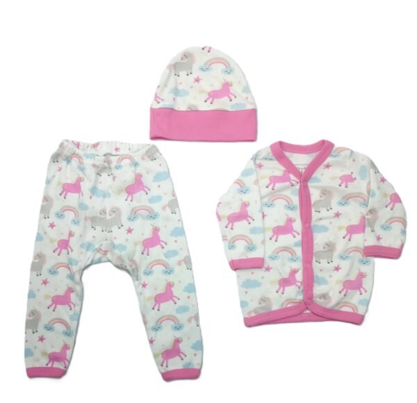 Set of 3 - Shirt, Pyjama and Cap (New Born)